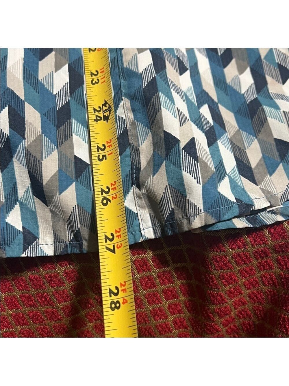 Royal Robbins Blue Geometric Button Down Shirt. XL - Picture 8 of 11